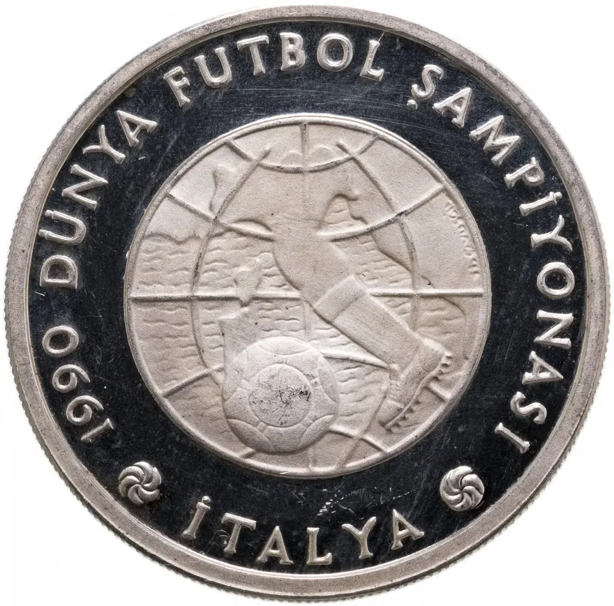 Турция 20000 лир (lira) 1990  Чемпионат мира по футболу 1990, аверс
