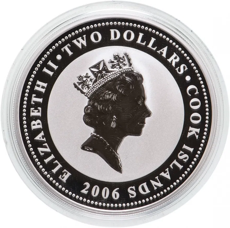 Острова Кука 2 доллара (dollars) 2006 "Воздушные гонки 1930-х - И-16", реверс