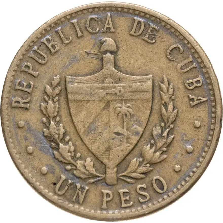 Куба 1 песо (peso) 1987, аверс