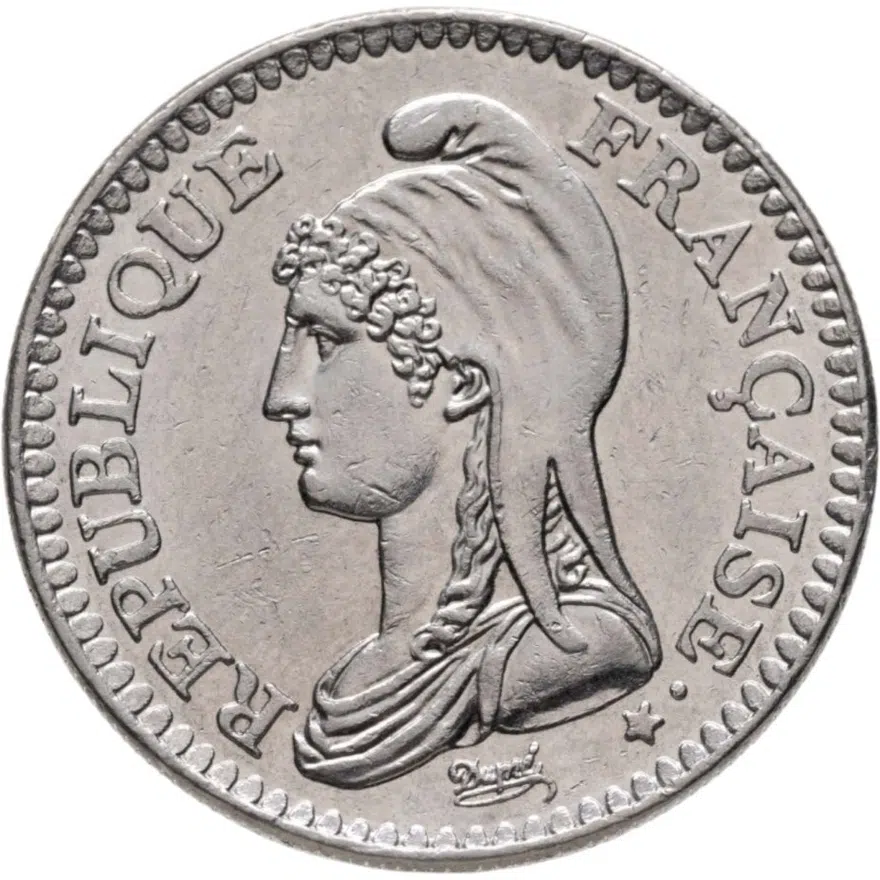 Франция 1 франк (franc) 1992  200 лет Французской Республике, аверс