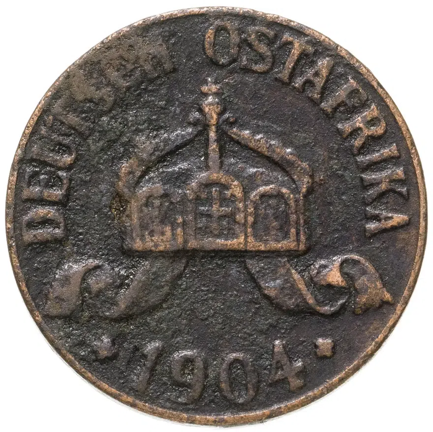 Германская Восточная Африка 1 геллер 1904 "J", реверс