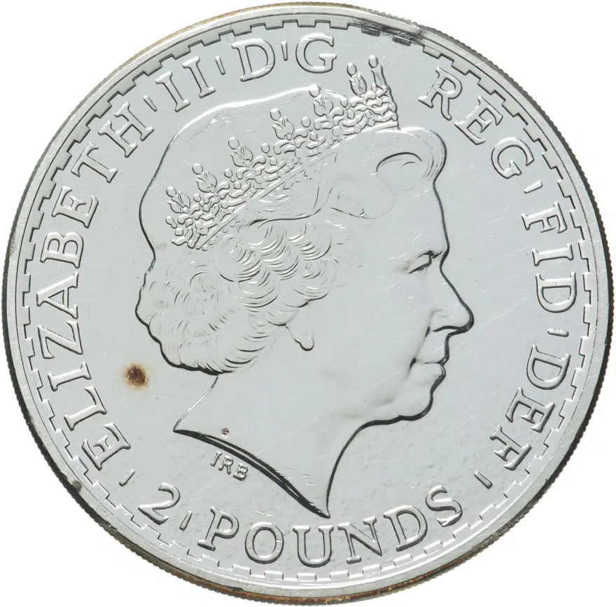 Великобритания 2 фунта (pounds) 2015 Стоящая Britannia (Британия), реверс
