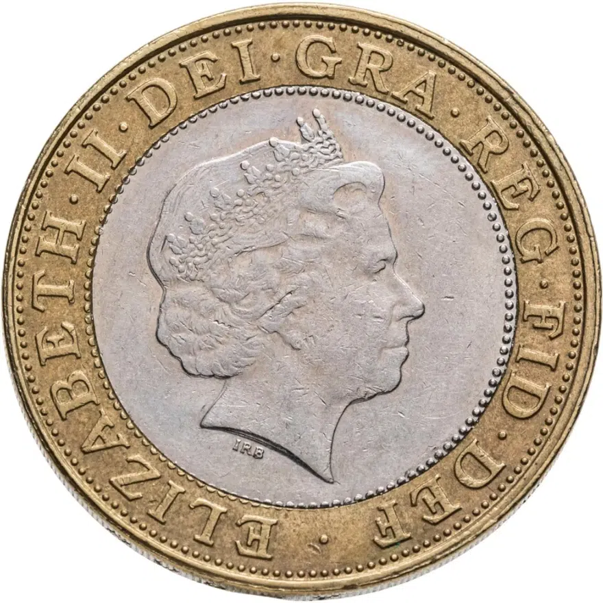 Великобритания 2 фунта (pounds) 1999 Чемпионат мира по регби, реверс
