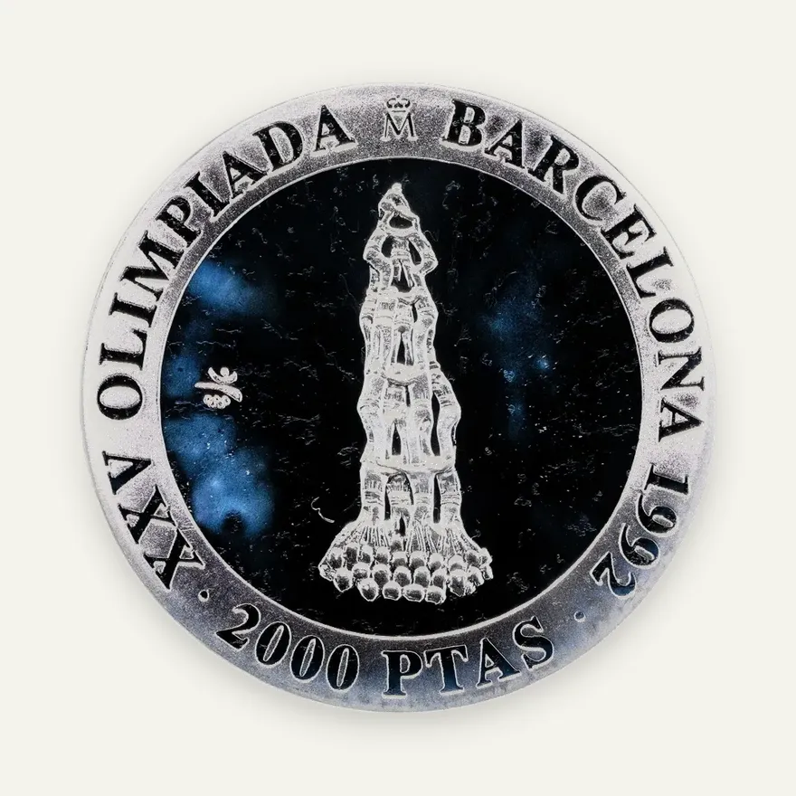 Испания 2000 песет (pesetas) 1990 "XXV Летние Олимпийские игры, Барселона 1992 - человеческая пирамида"
