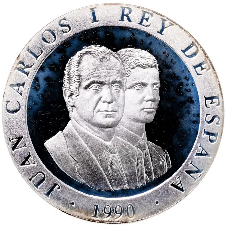 Испания 2000 песет (pesetas) 1990 "XXV Летние Олимпийские игры, Барселона 1992 - человеческая пирамида", реверс