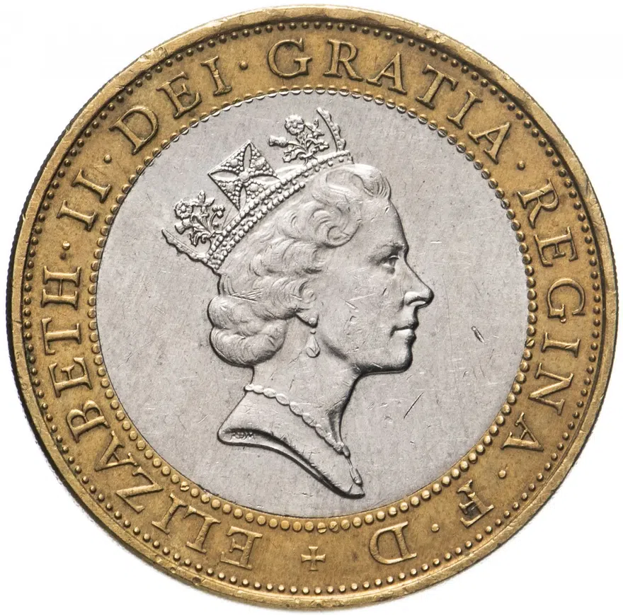 Великобритания 2 фунта (pounds) 1997, реверс