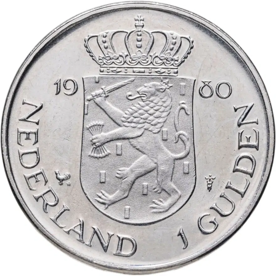 Нидерланды 1 гульден (gulden) 1980  Коронация королевы Беатрис, реверс