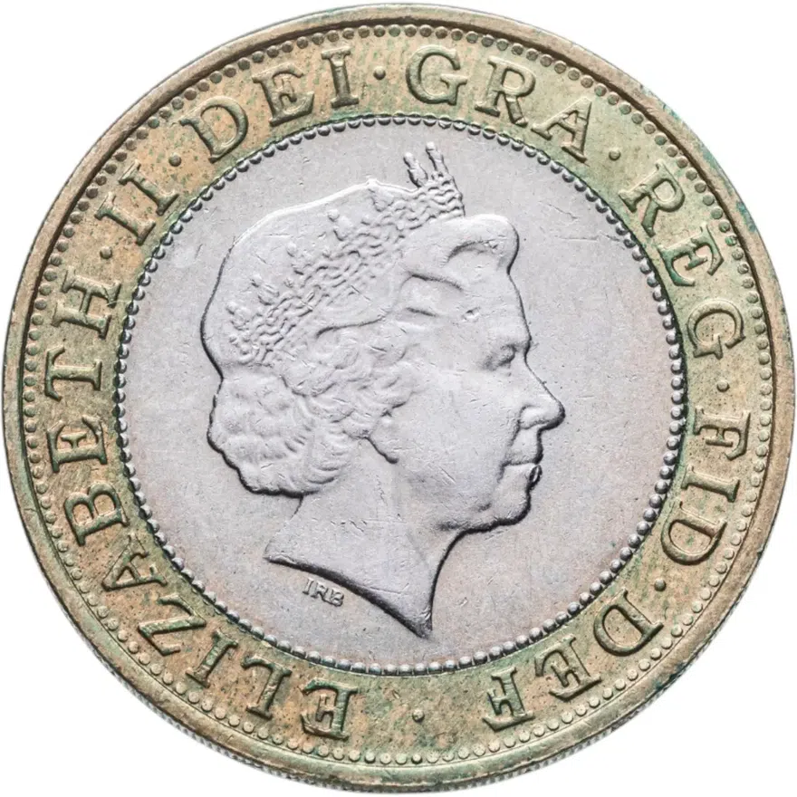 Великобритания 2 фунта (pounds) 2002 XVII Игры Федерации Содружества наций - флаг Англии, реверс