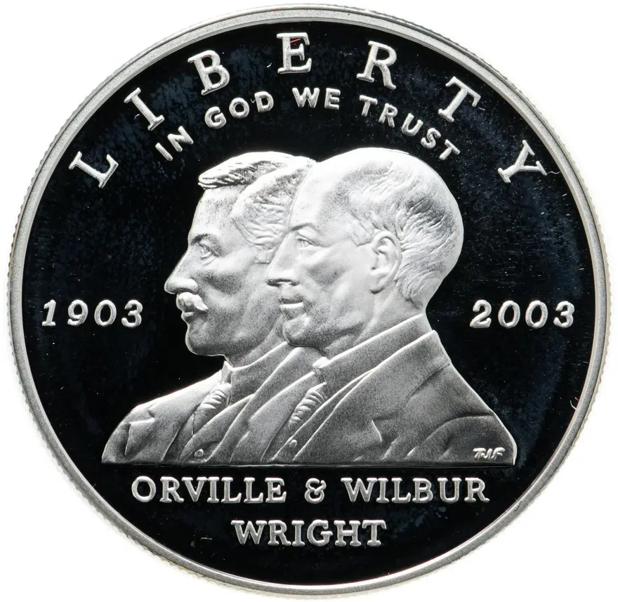 США 1 доллар (dollar) 2003 "100 лет первому полету братьев Райт", аверс