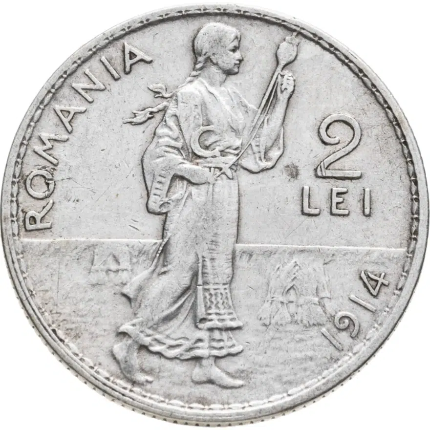 Румыния 2 лея (lei) 1914, реверс