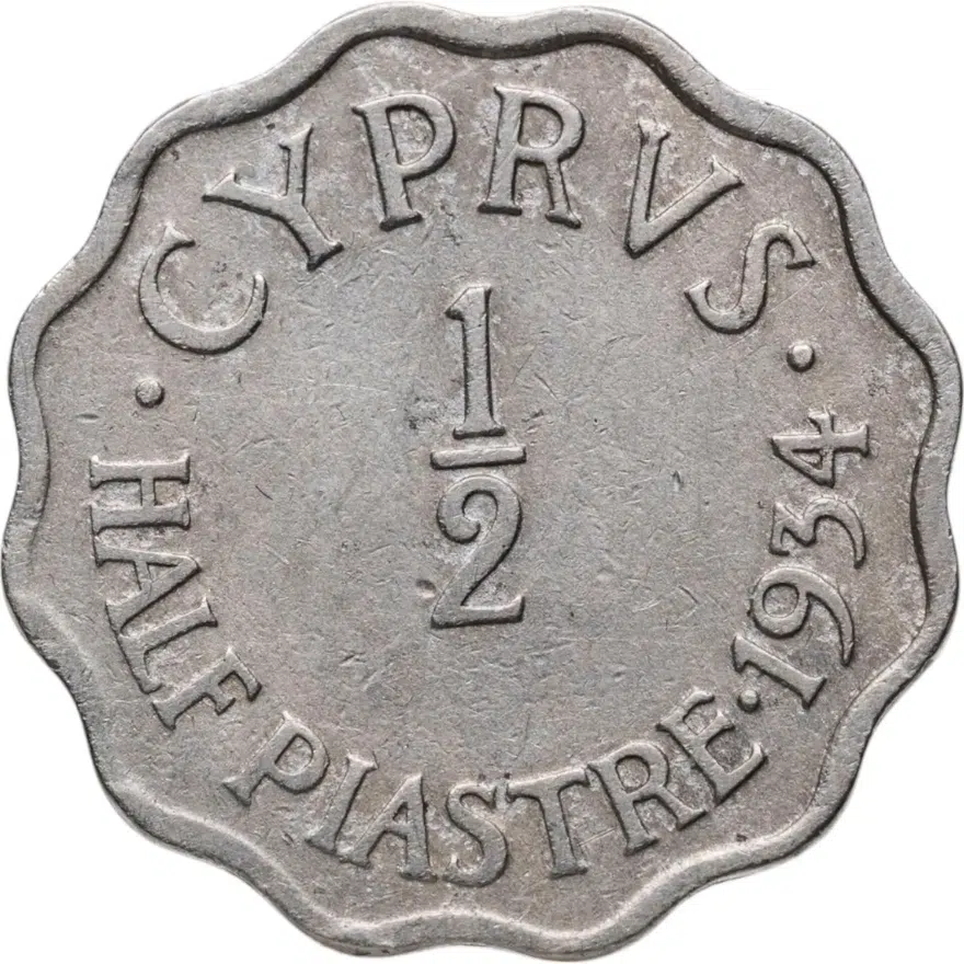 Кипр 1/2 пиастра (piastre) 1934