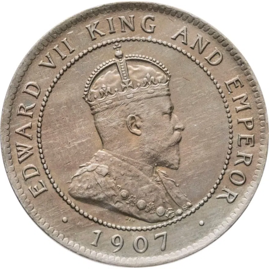 Ямайка 1 пенни 1907, реверс