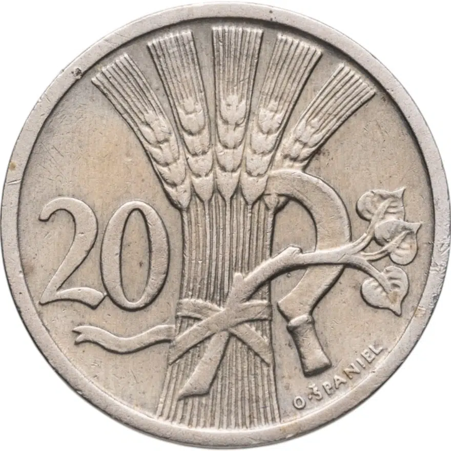 Чехословакия 20 геллеров (haleru) 1931, реверс