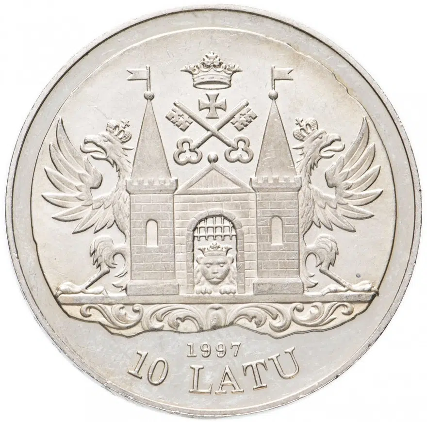 Латвия 10 латов (lati) 1997 "800 лет Риге - XVIII век"