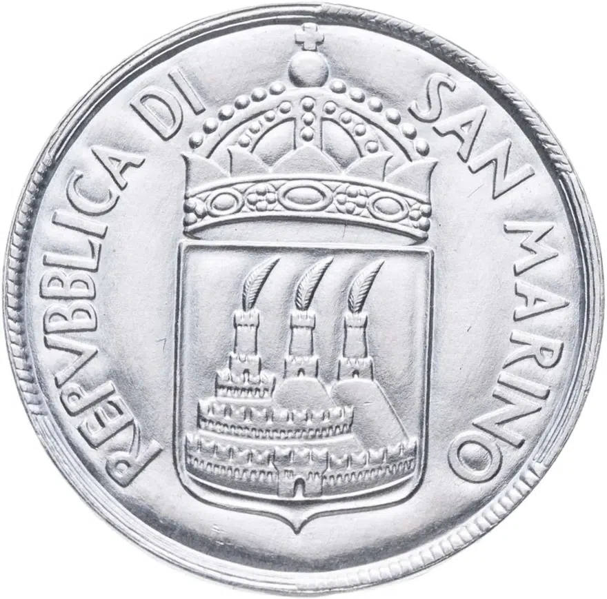 Сан-Марино 10 лир (lire) 1973, реверс