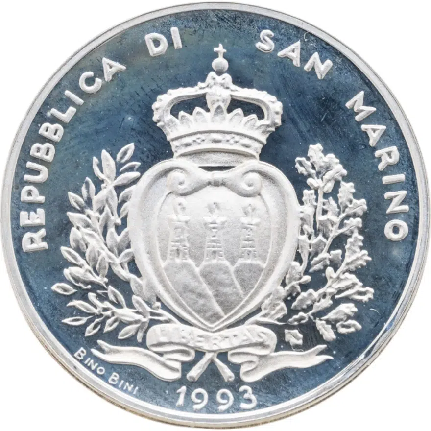 Сан-Марино 500 лир (lire) 1993  Лесные хорьки, аверс