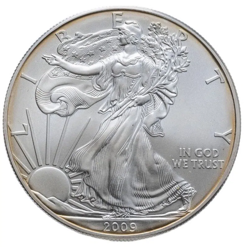 США 1 доллар (dollar) 2009 Американский серебряный орёл Без отметки монетного двора
