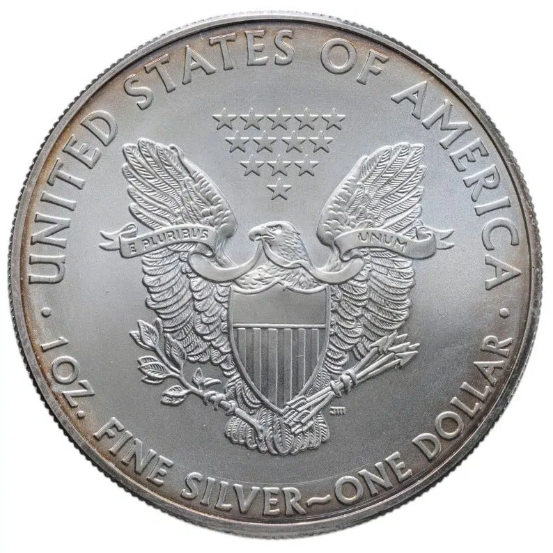 США 1 доллар (dollar) 2009 Американский серебряный орёл Без отметки монетного двора, реверс