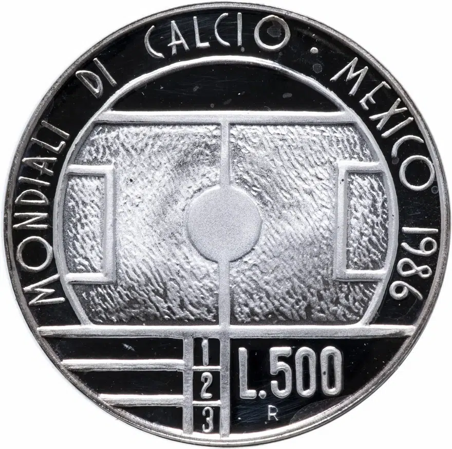 Сан-Марино 500 лир (lire) 1986 "Чемпионат мира по футболу 1986", аверс