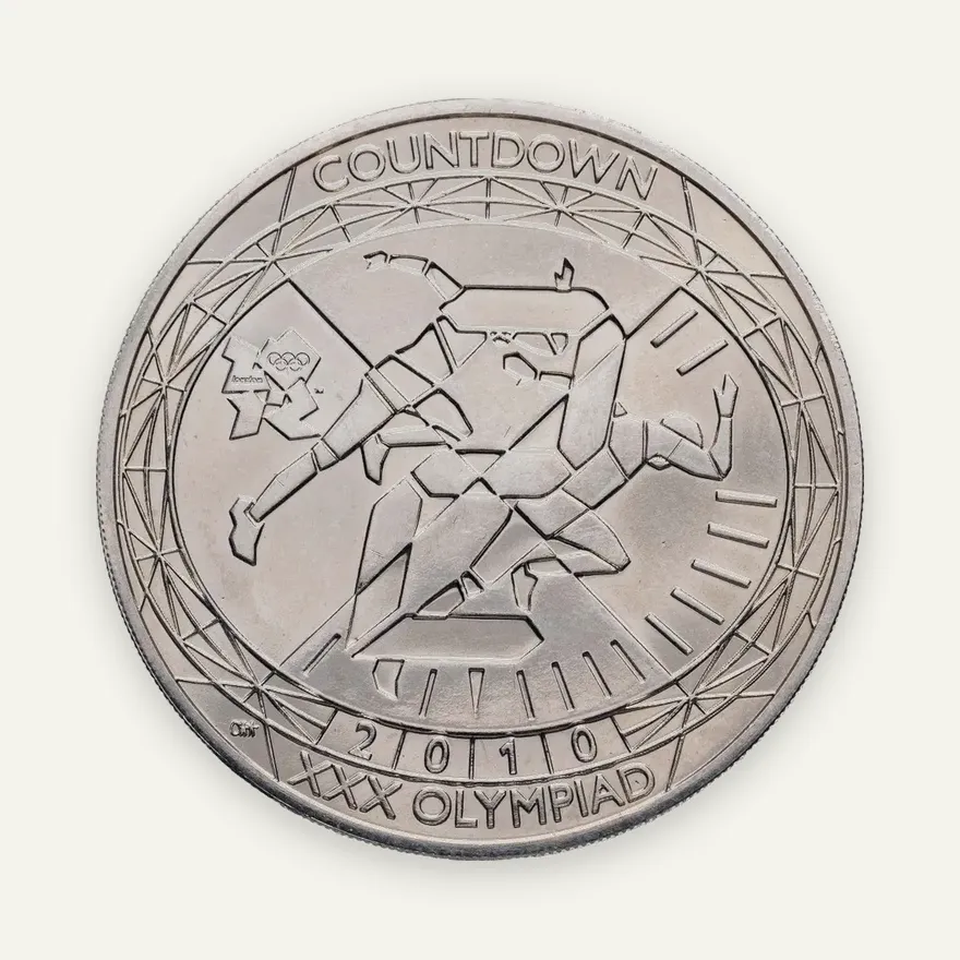 Великобритания 5 фунтов (pounds) 2010 Игры XXX летней Олимпиады Лондон-2012 - легкая атлетика. Обратный отсчет «2» года, аверс