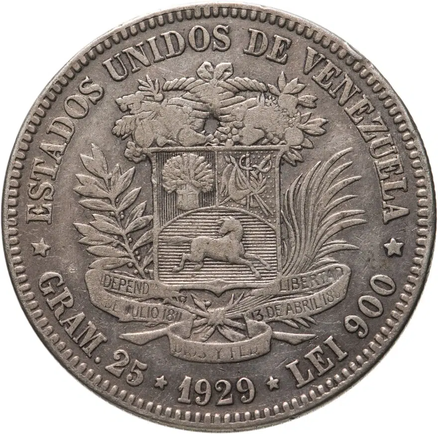Венесуэла 5 боливаров (bolivares) 1929