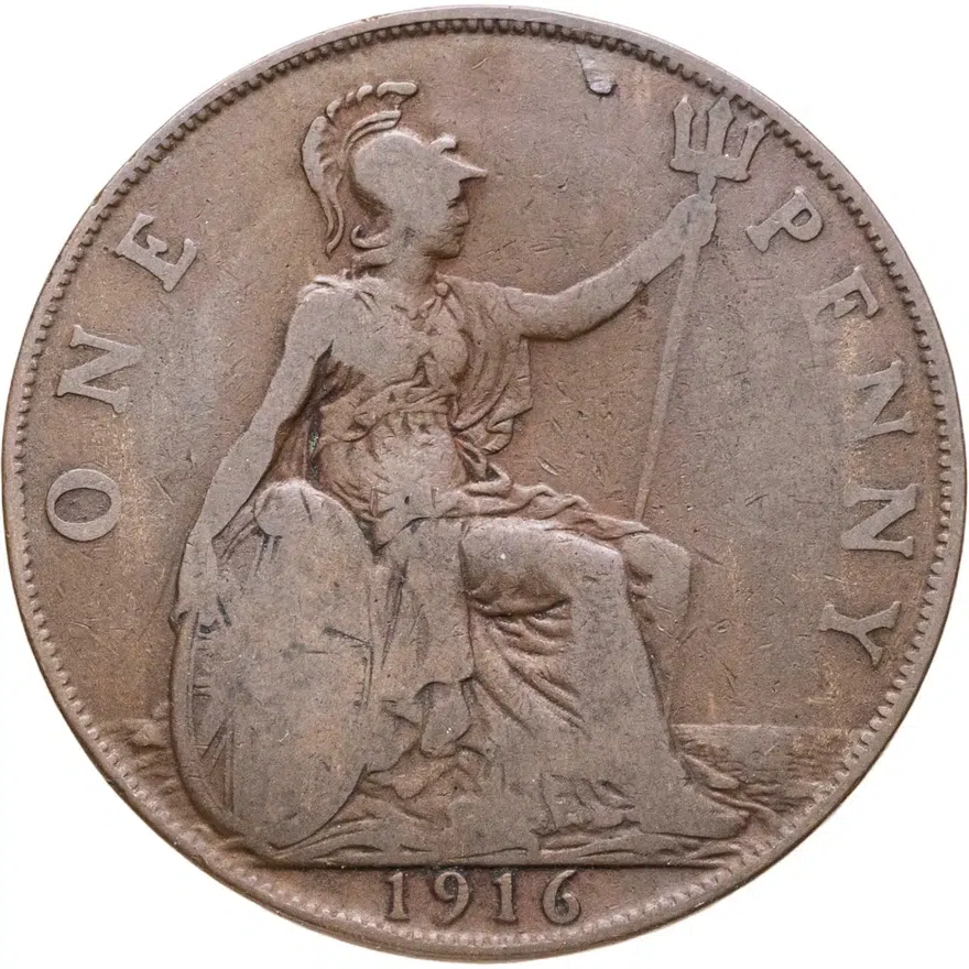 Великобритания 1 пенни (penny) 1916, реверс
