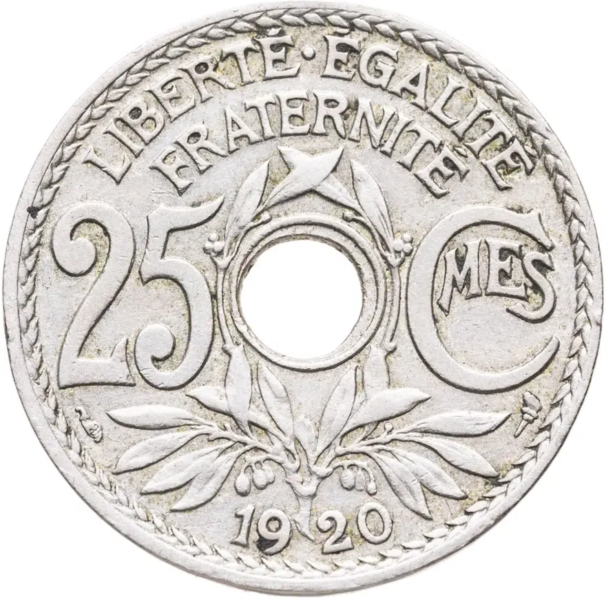 Франция 25 сантимов (centimes) 1920