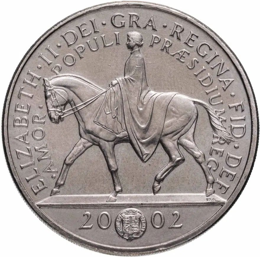 Великобритания 5 фунтов (pounds) 2002  50 лет вступления на престол королевы Елизаветы II (золотой юбилей) медно-никелевый сплав