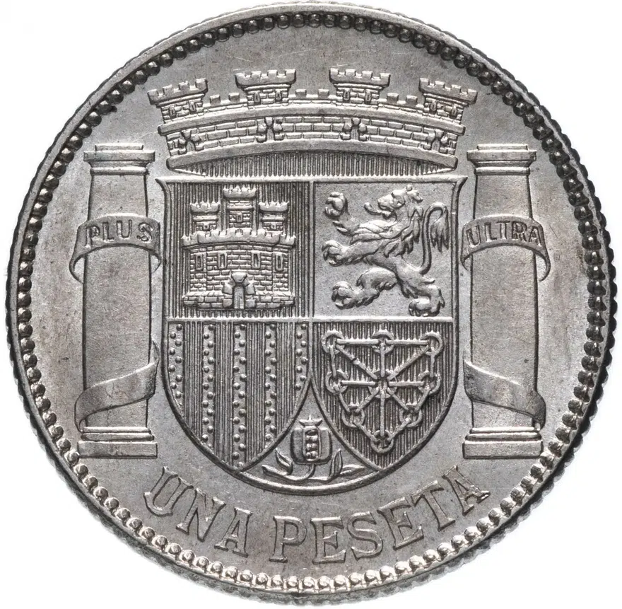 Испания 1 песета 1933, реверс