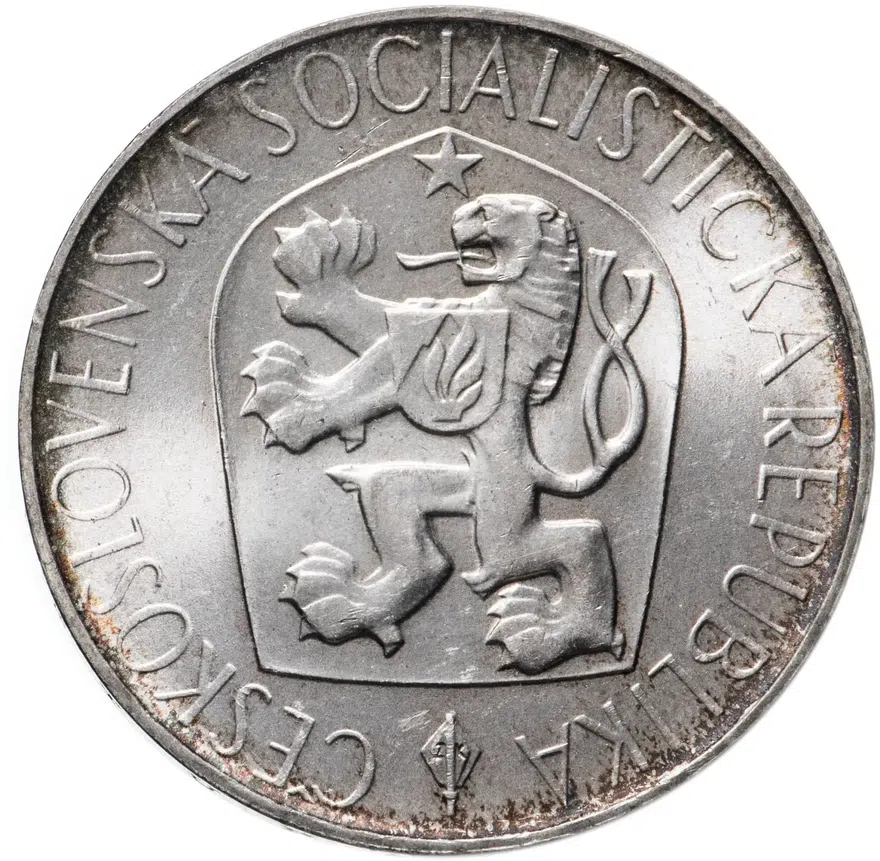 Чехословакия 10 крон (korun) 1965  550 лет со дня смерти Яна Гуса, реверс