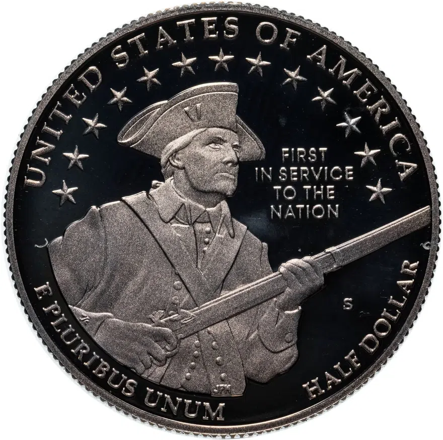 США 50 центов (1/2 доллара, half dollar) 2011 S Армия США знак монетного двора: "S" - Сан-Франциско