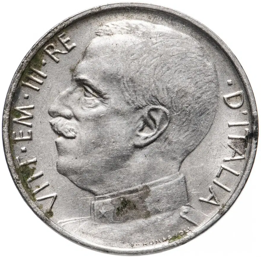 Италия 50 чентезимо (centesimi) 1920 Гладкий гурт, реверс