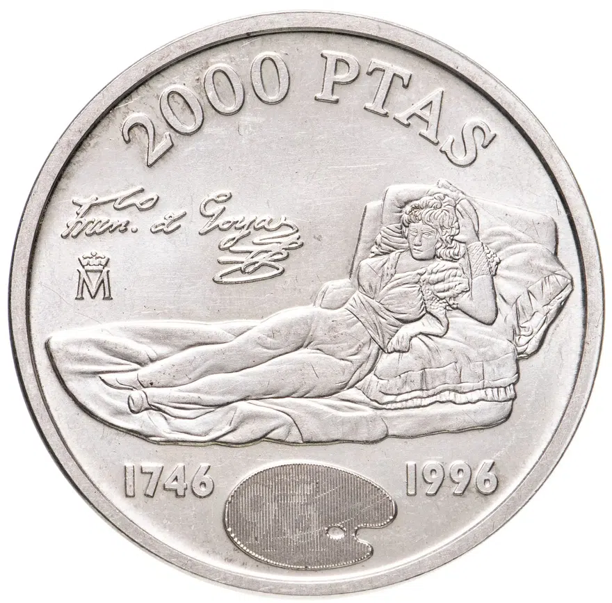 Испания 2000 песет (pesetas) 1996 "250 лет со дня рождения Франсиско Гойя", аверс