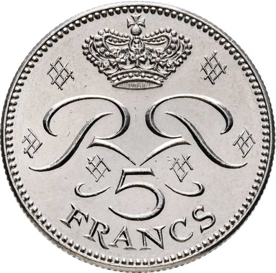 Монако 5 франков (francs) 1989