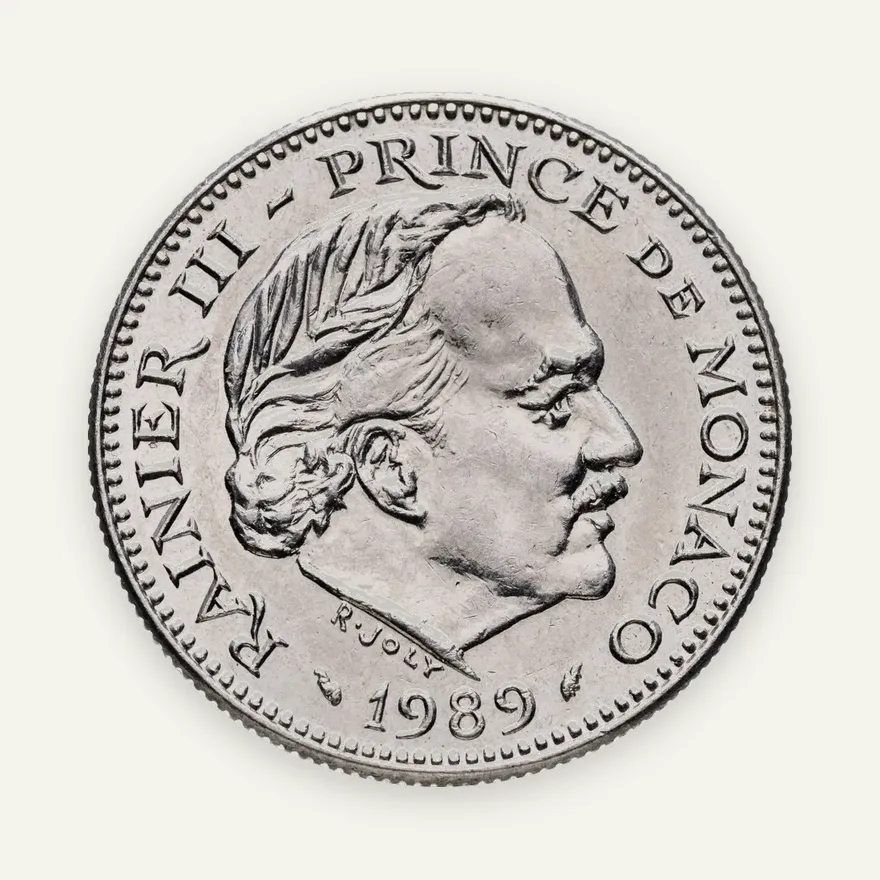 Монако 5 франков (francs) 1989, реверс