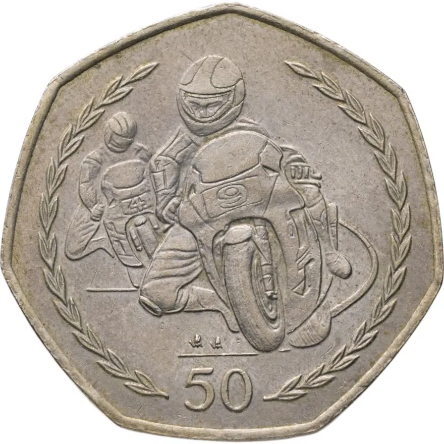 Остров Мэн 50 пенсов (pence) 1997 Мотогонки "Tourist Trophy"