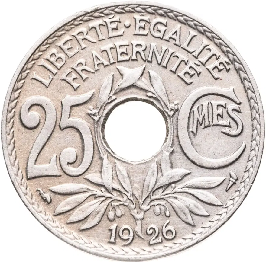 Франция 25 сантимов (centimes) 1926, реверс