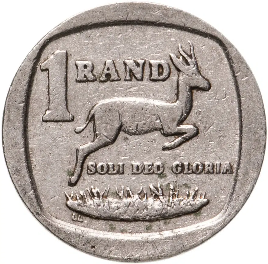 ЮАР 1 ранд (рэнд, rand) 1991-1999, случайный год, аверс
