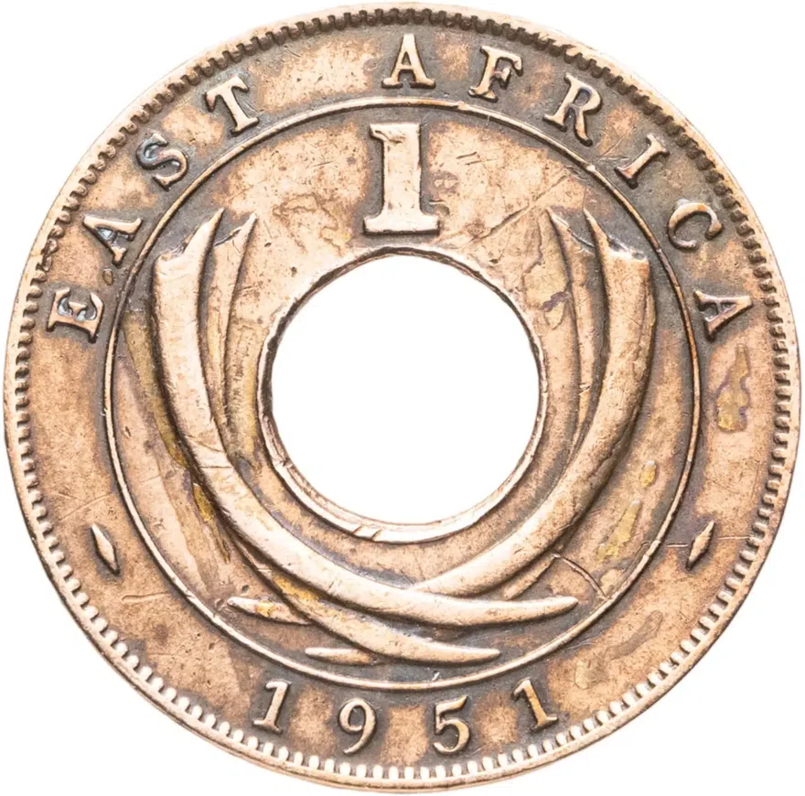 Британская Восточная Африка 1 цент (cent) 1951 H  знак монетного двора: "H" - Хитон, Бирмингем