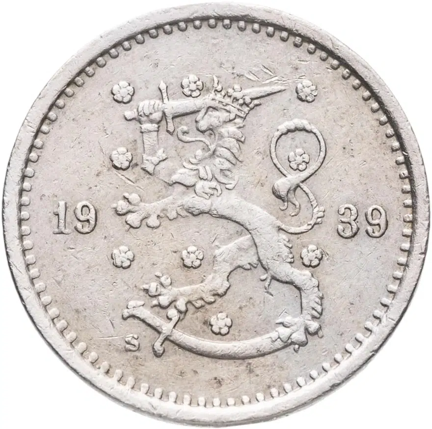Финляндия 50 пенни (pennia) 1939, реверс