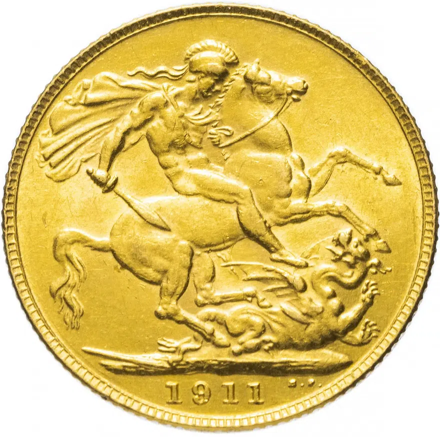 Великобритания соверен (sovereign) 1911, реверс