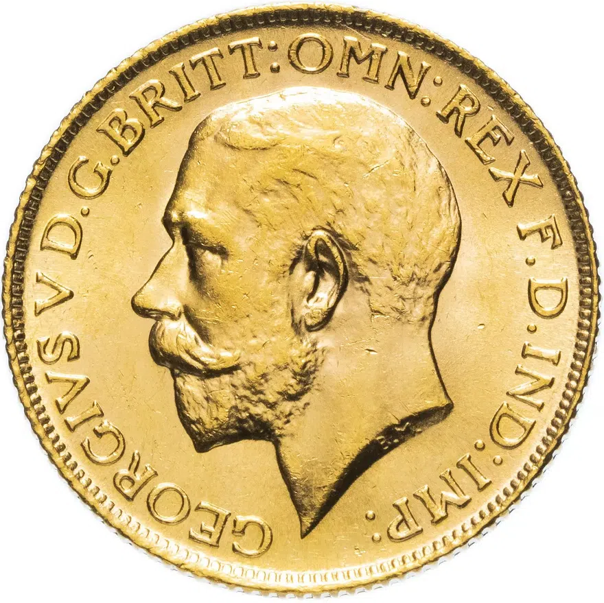 Великобритания 1 фунт стерлингов (соверен, sovereign) 1912, аверс