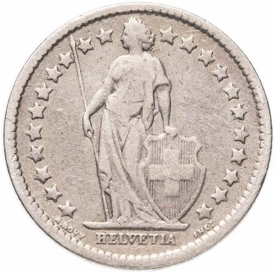 Швейцария 1/2 франка (franc) 1881