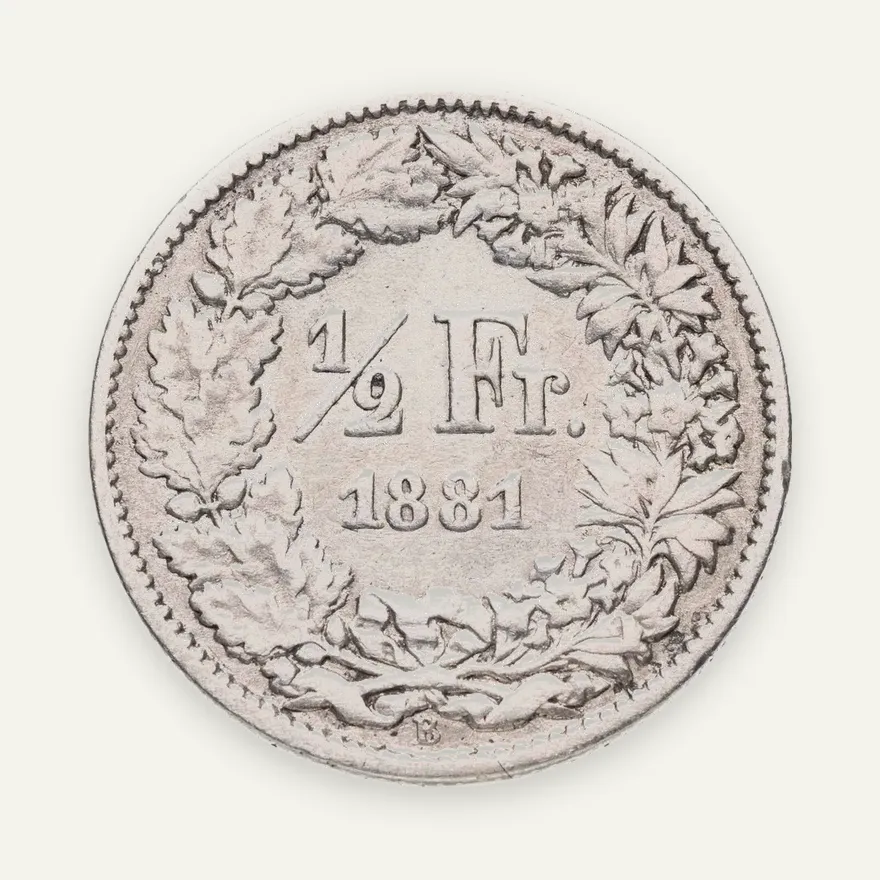 Швейцария 1/2 франка (franc) 1881, реверс