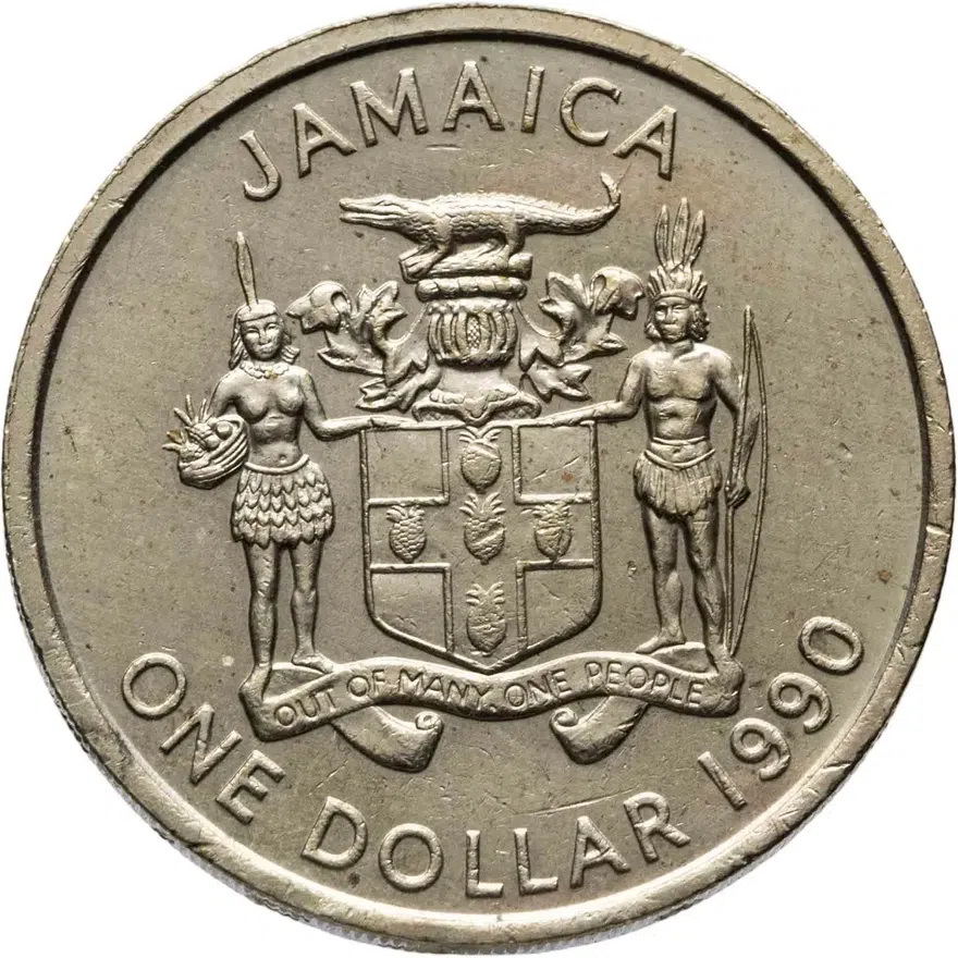 Ямайка 1 доллар (dollar) 1990, реверс