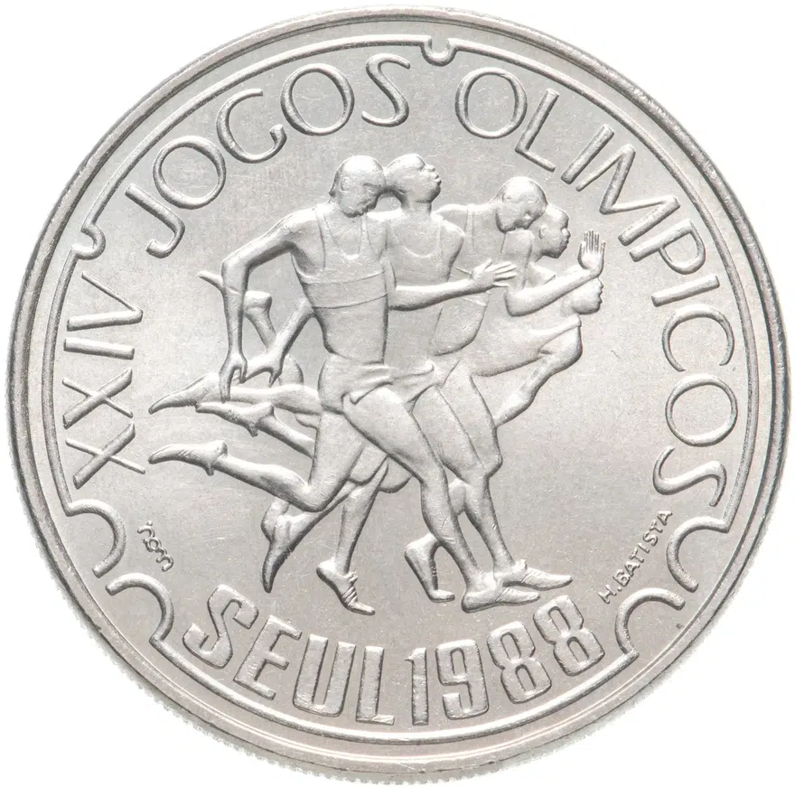 Португалия 250 эскудо (escudos) 1988 "XXIV летние Олимпийские Игры, Сеул 1988", аверс