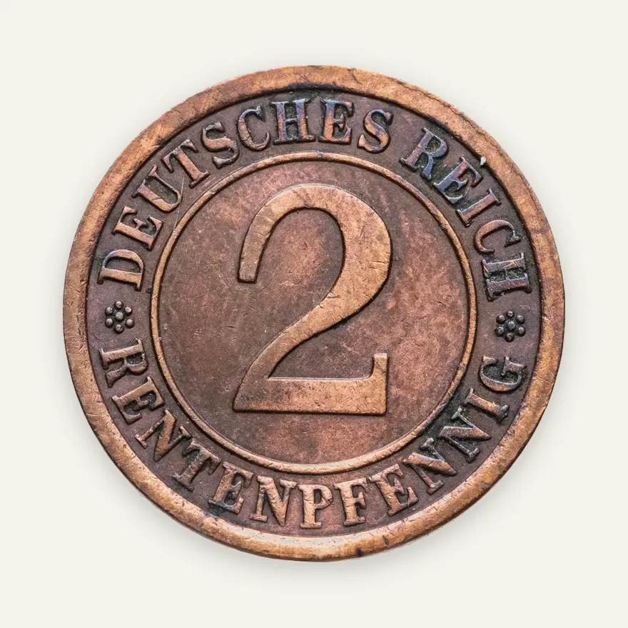 Германия 2 пфеннига (рентенпфеннига, rentenpfennig) 1923, аверс
