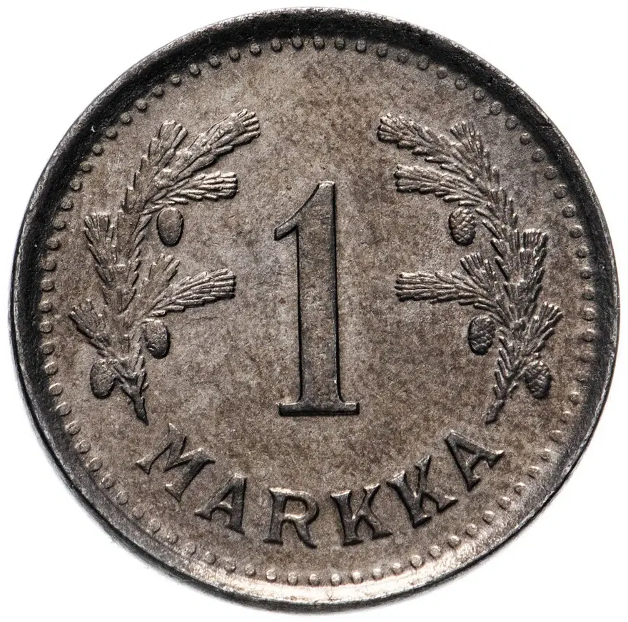 Финляндия 1 марка (markka) 1943-1952, реверс