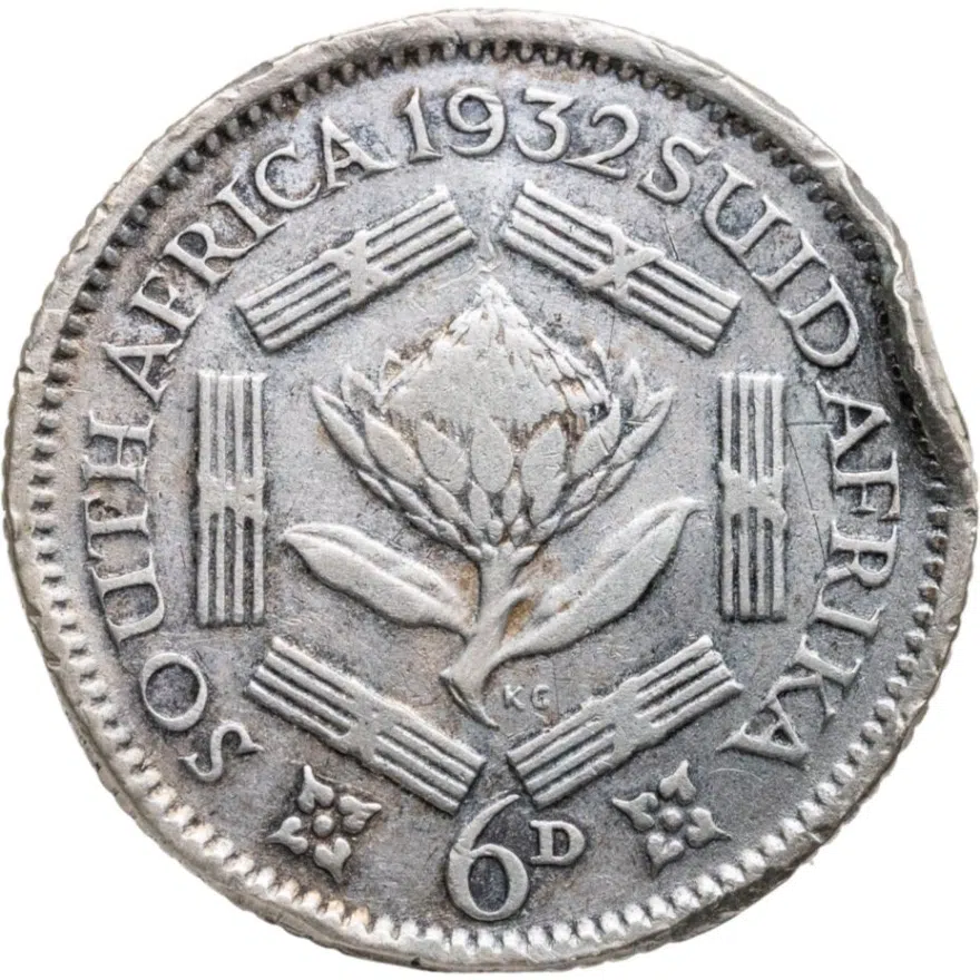 ЮАР 6 пенсов (pence) 1932, реверс