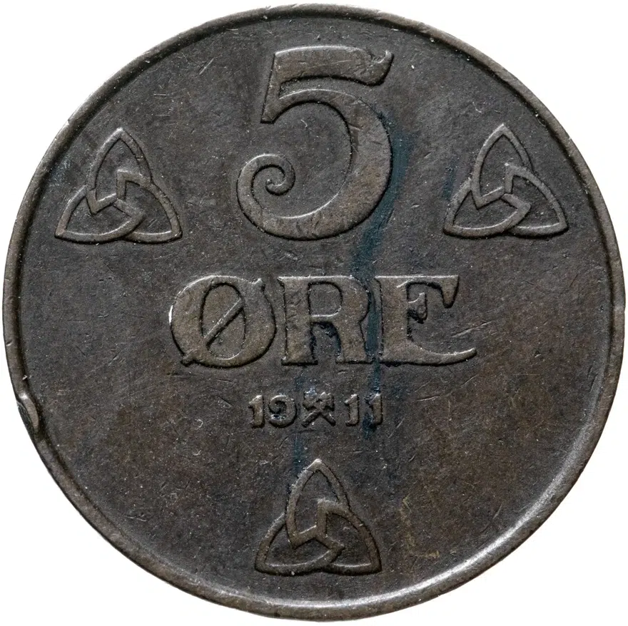 Норвегия 5 эре (ore) 1911